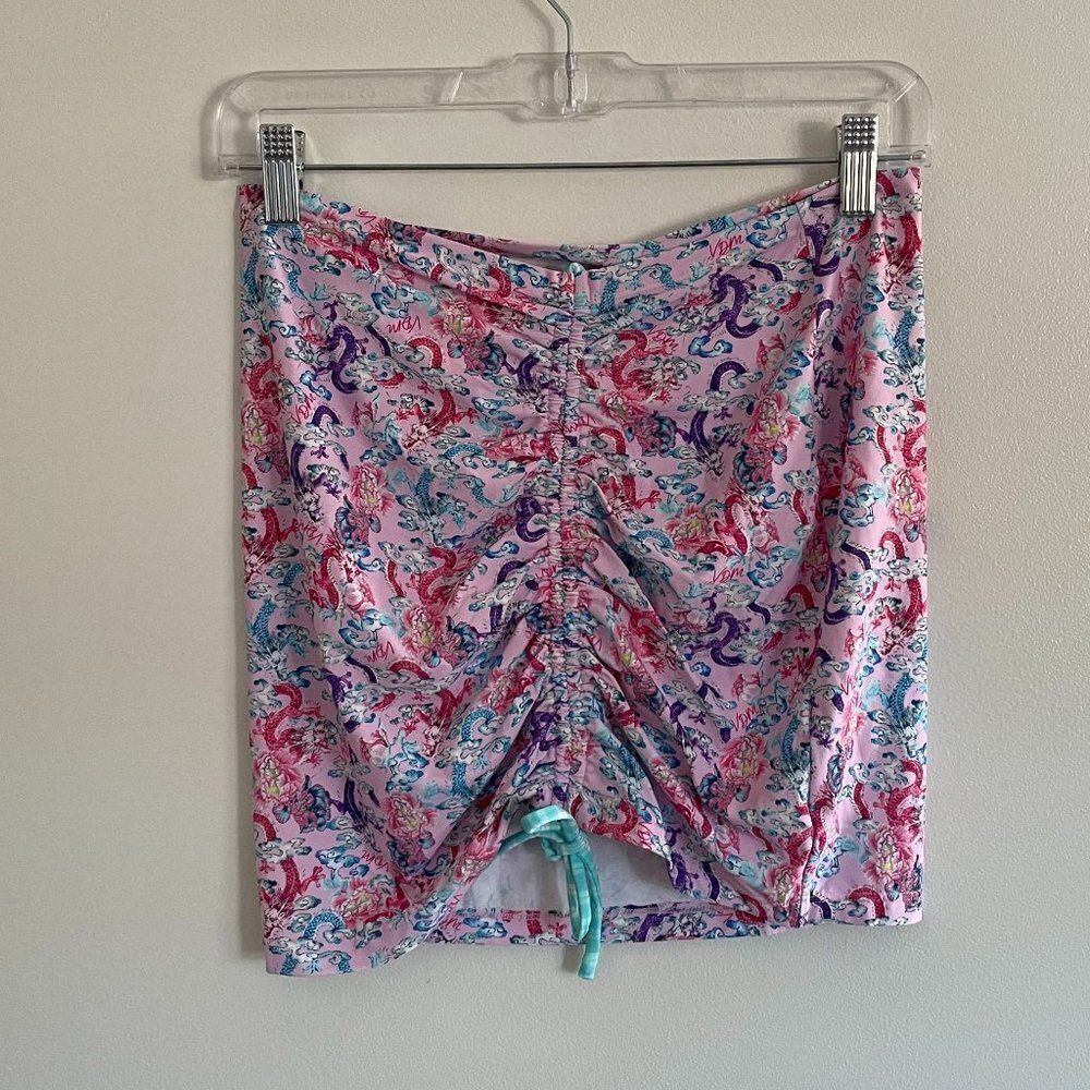 Revolve x VDM Natalie Ruched Dragons Swim Cover Up‎ Skirt Medium